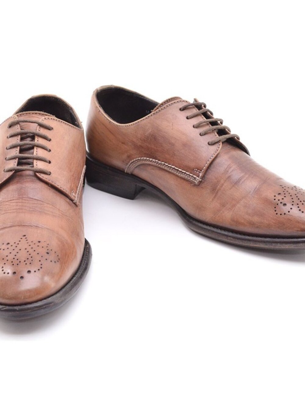 Men Calzoleria Toscana Hand Made Brogue Oxfords 40 - Picture 2 of 9